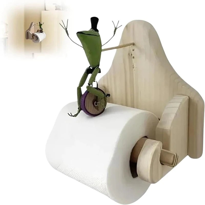 Creative Frog Riding Bicycle Toilet Paper Holder - Wall Mounted Frog Roll Paper Holder - Cosas y Punto