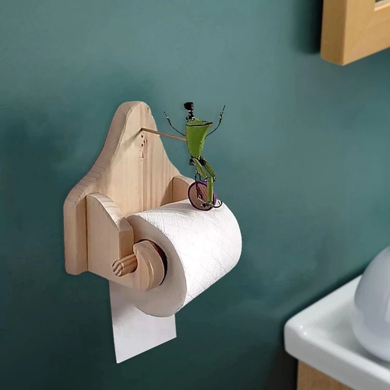 Creative Frog Riding Bicycle Toilet Paper Holder - Wall Mounted Frog Roll Paper Holder - Cosas y Punto