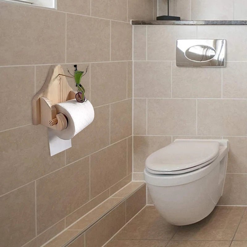Creative Frog Riding Bicycle Toilet Paper Holder - Wall Mounted Frog Roll Paper Holder - Cosas y Punto