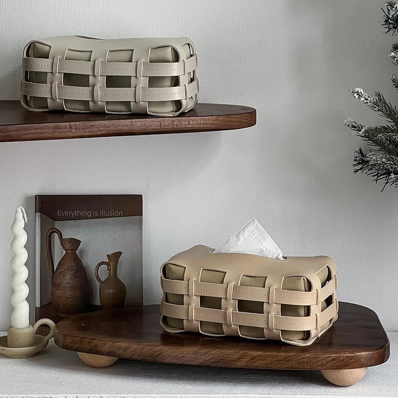 Modern Elegant Leather Tissue Box - Cosas y Punto