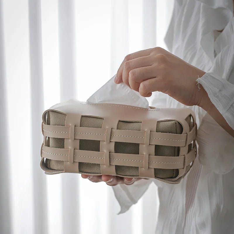 Modern Elegant Leather Tissue Box - Cosas y Punto
