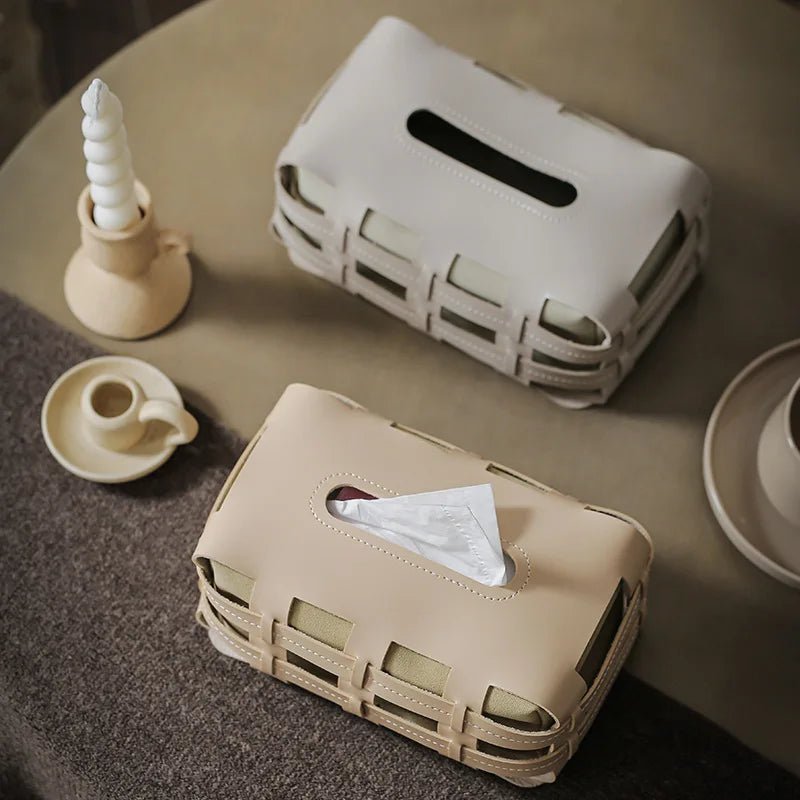 Modern Elegant Leather Tissue Box - Cosas y Punto