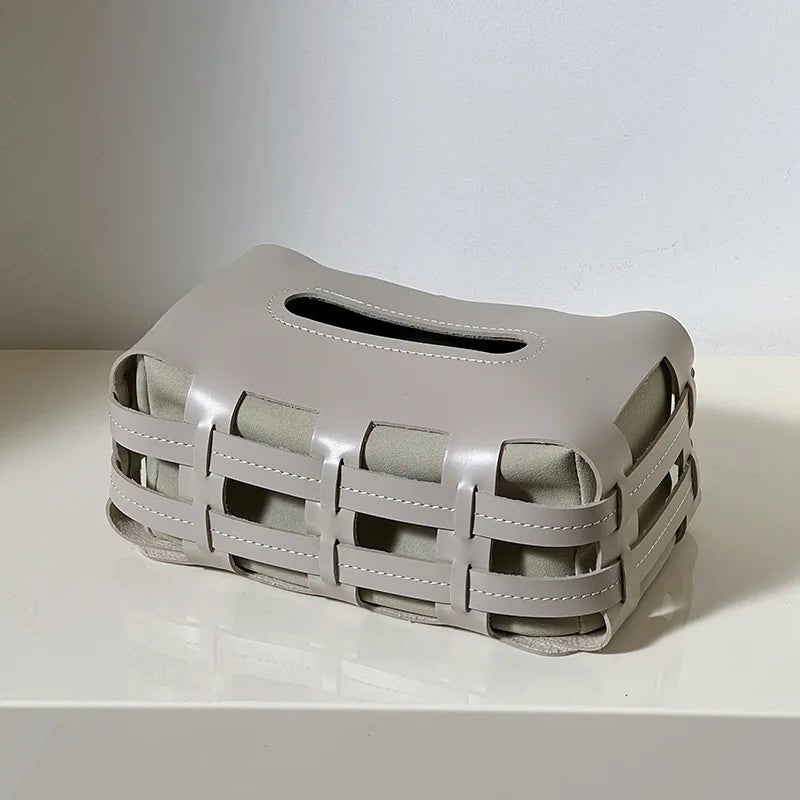 Modern Elegant Leather Tissue Box - Cosas y Punto