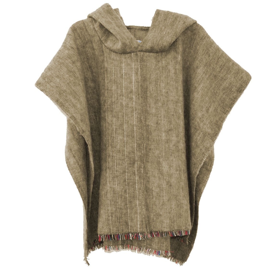 Alpaca Wool Poncho With Hood in Camel - Cosas y Punto