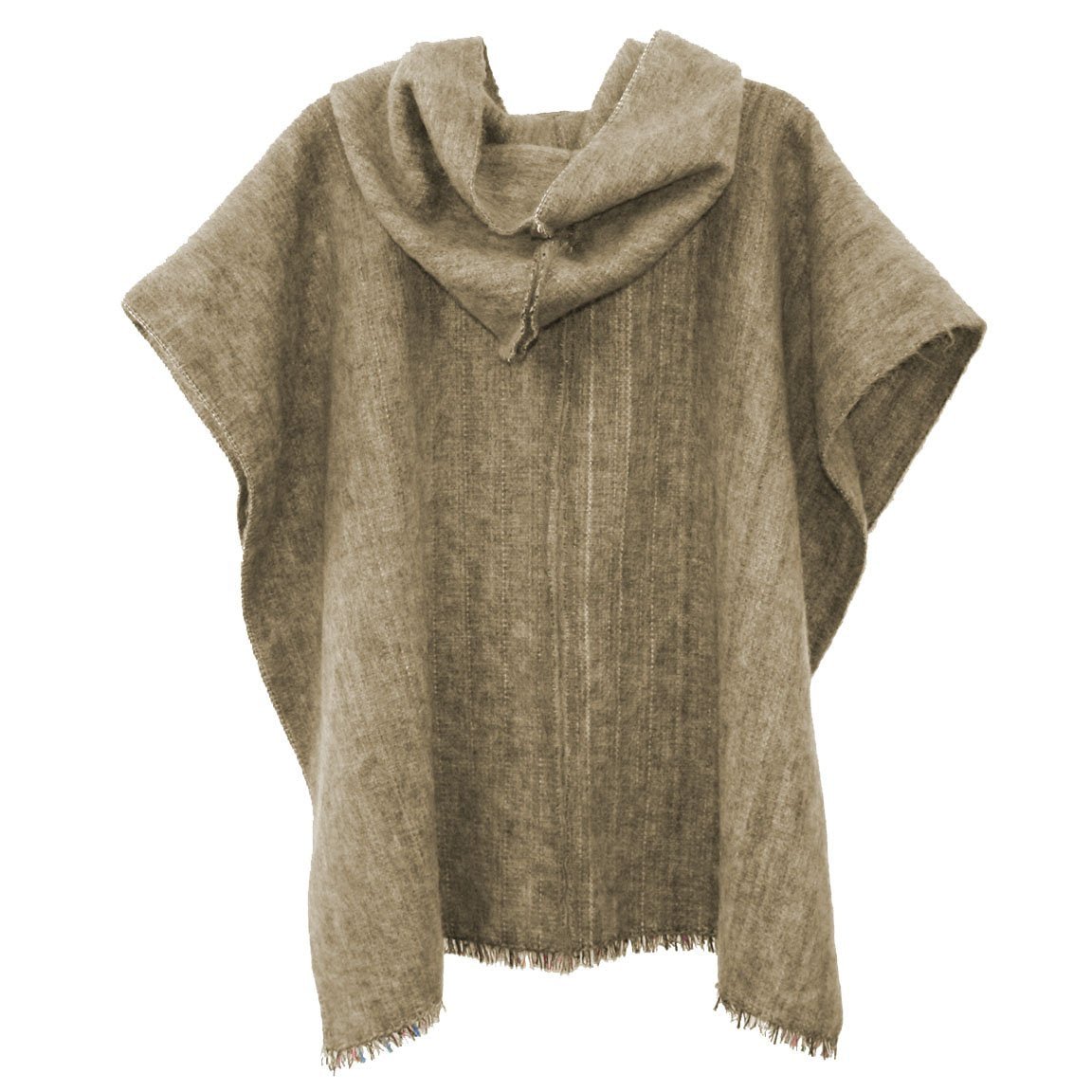 Alpaca Wool Poncho With Hood in Camel - Cosas y Punto