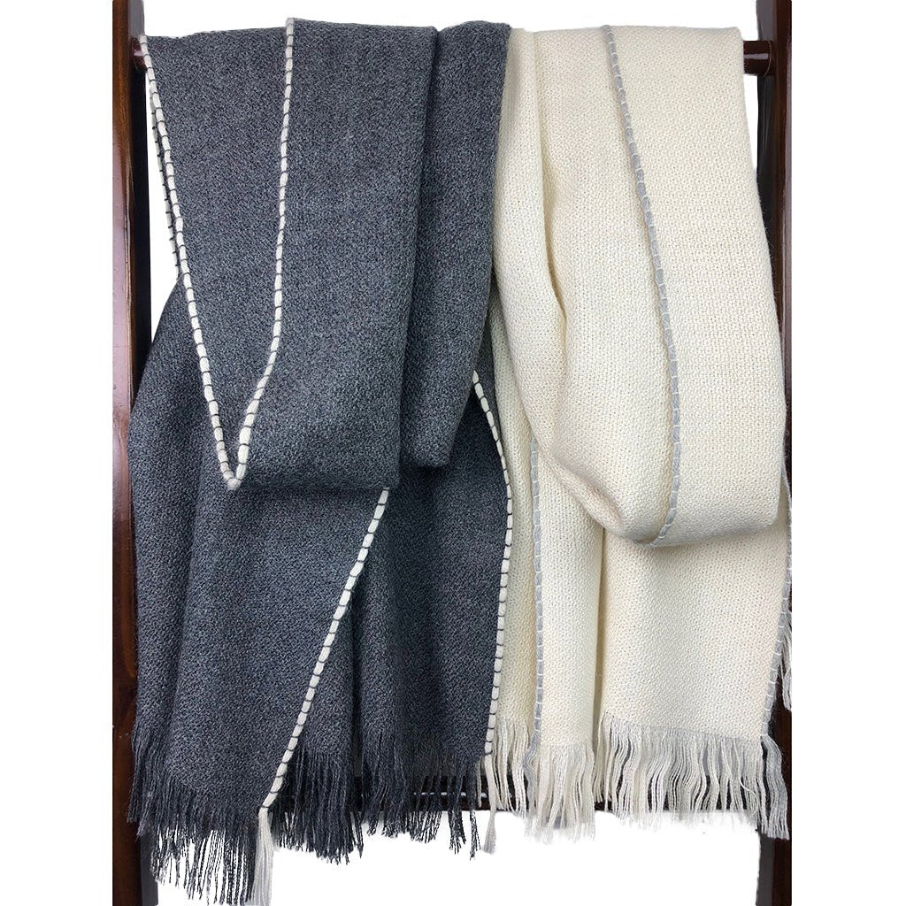 Andes Charcoal Baby Alpaca Scarf - Cosas y Punto