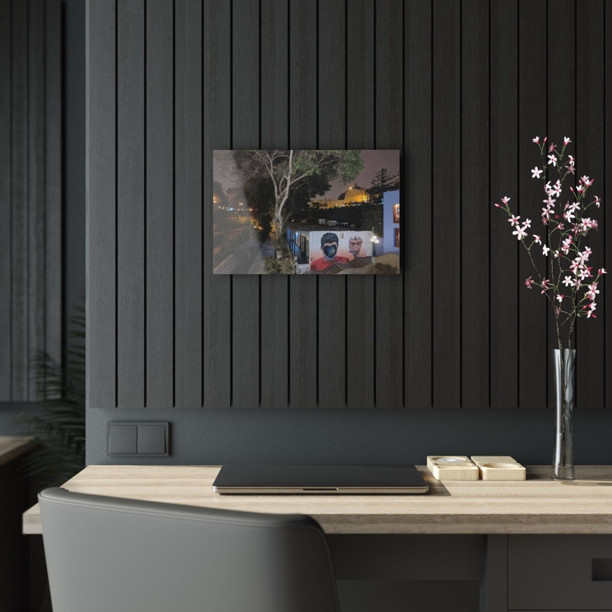 Barranco, Lima Peru by night on Acrylic Glass Wall Art - Cosas y Punto