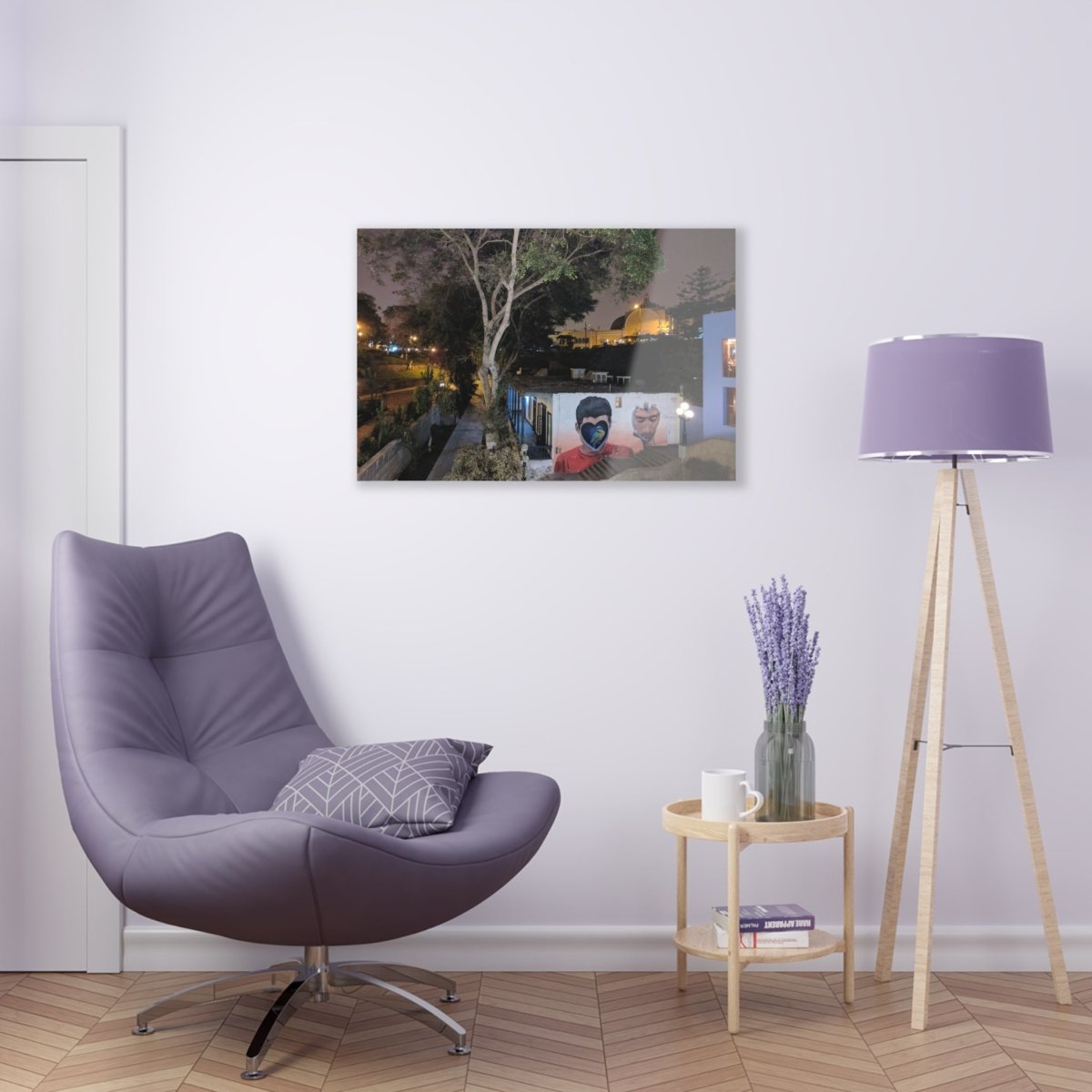 Barranco, Lima Peru by night on Acrylic Glass Wall Art - Cosas y Punto