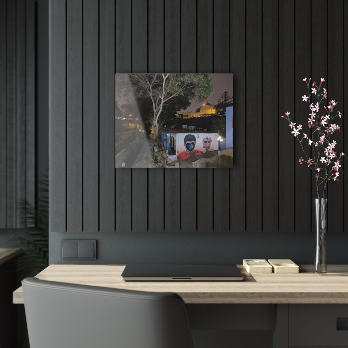 Barranco, Lima Peru by night on Acrylic Glass Wall Art - Cosas y Punto