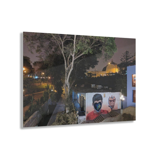 Barranco, Lima Peru by night on Acrylic Glass Wall Art - Cosas y Punto