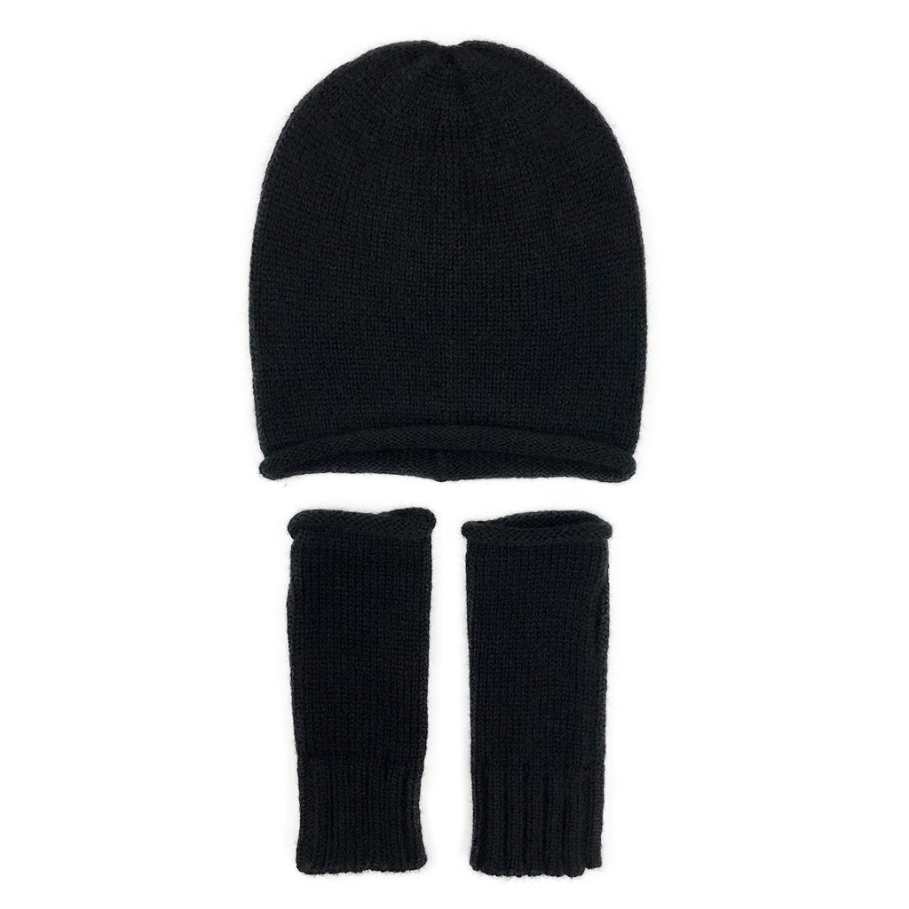 Black Essential Knit Alpaca Beanie - Cosas y Punto