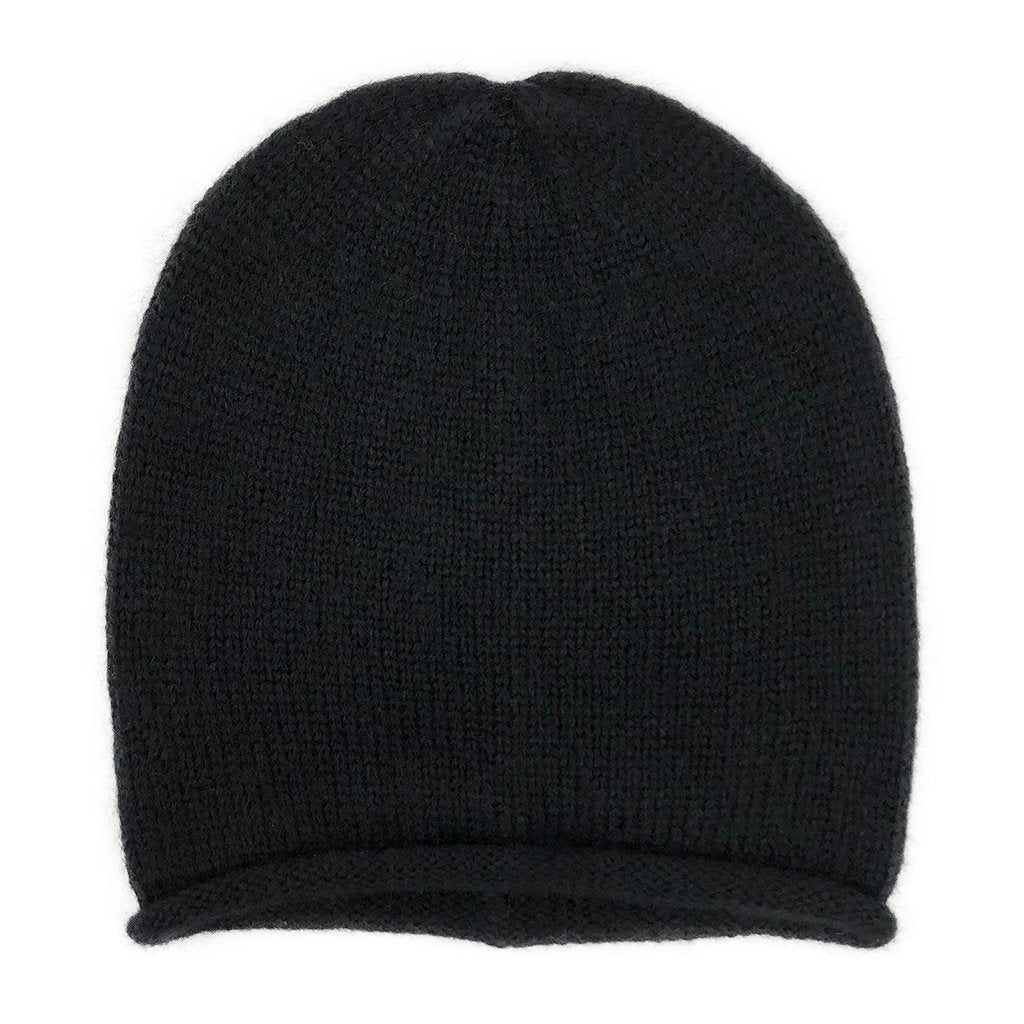 Black Essential Knit Alpaca Beanie - Cosas y Punto