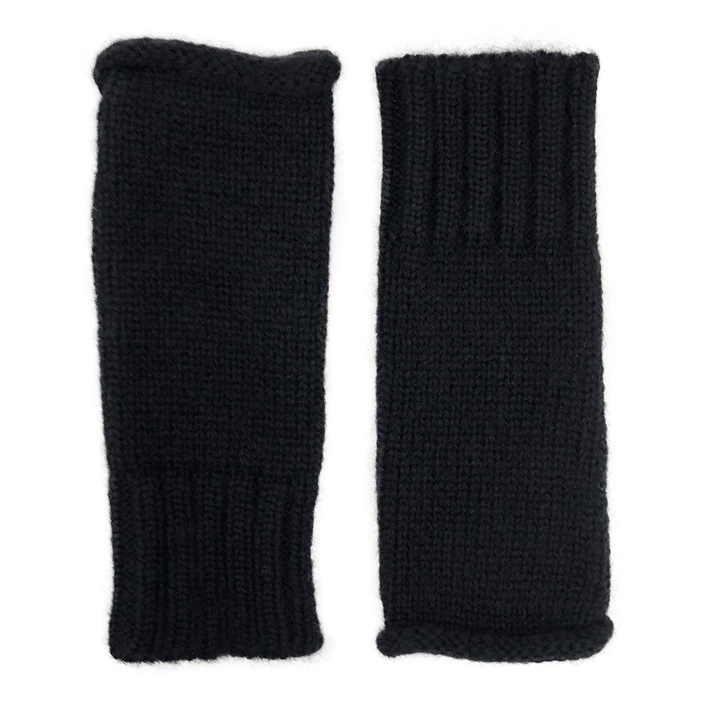 Black Essential Knit Alpaca Gloves - Cosas y Punto