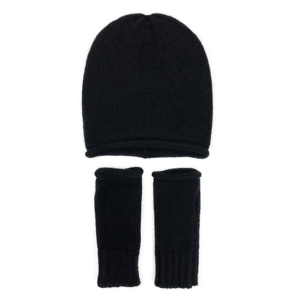 Black Essential Knit Alpaca Gloves - Cosas y Punto