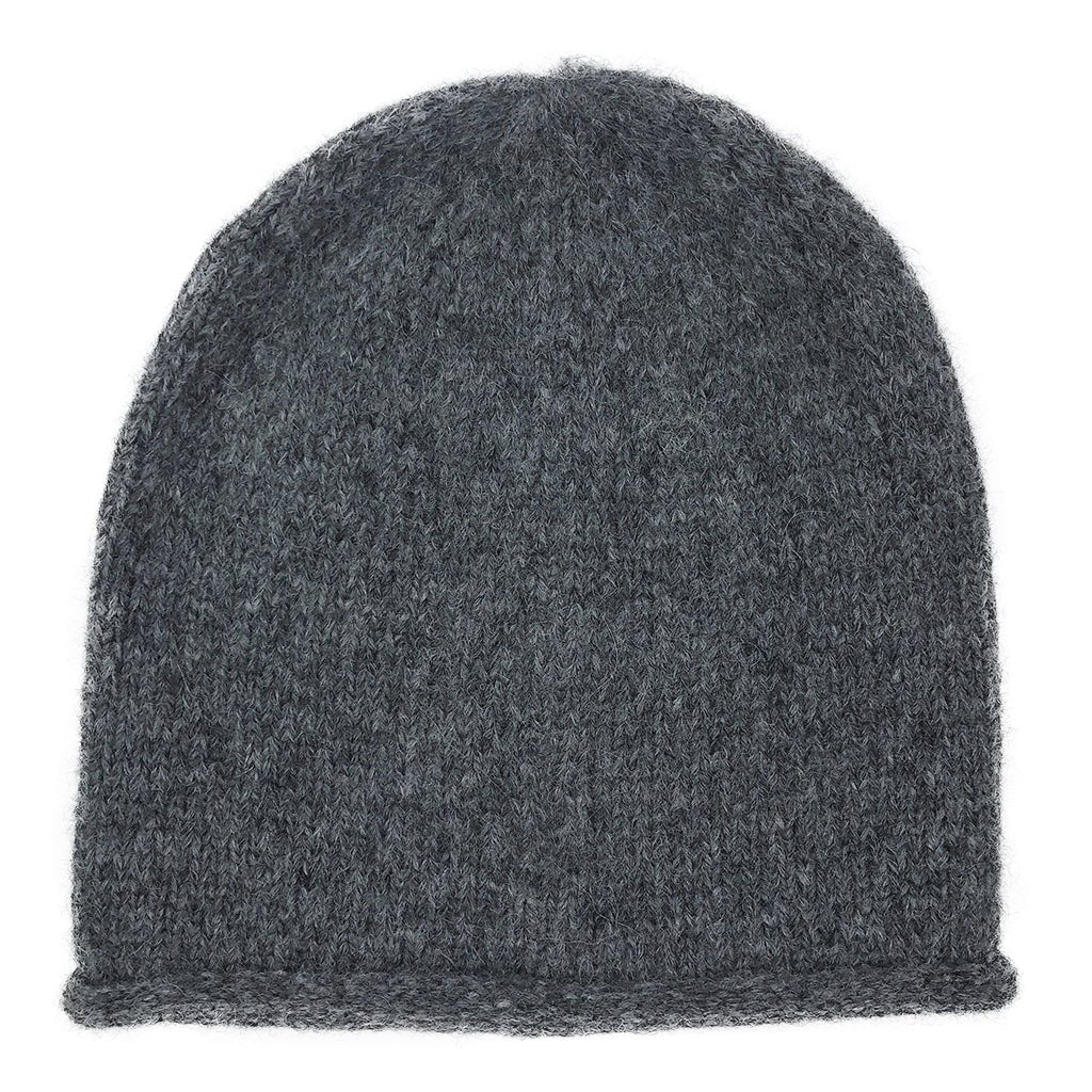 Charcoal Essential Knit Alpaca Beanie - Cosas y Punto