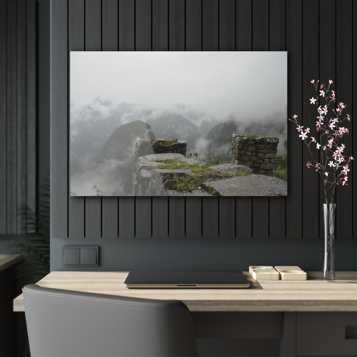 Clouds Passing Machu Picchu on Acrylic Glass Wall Art - Cosas y Punto