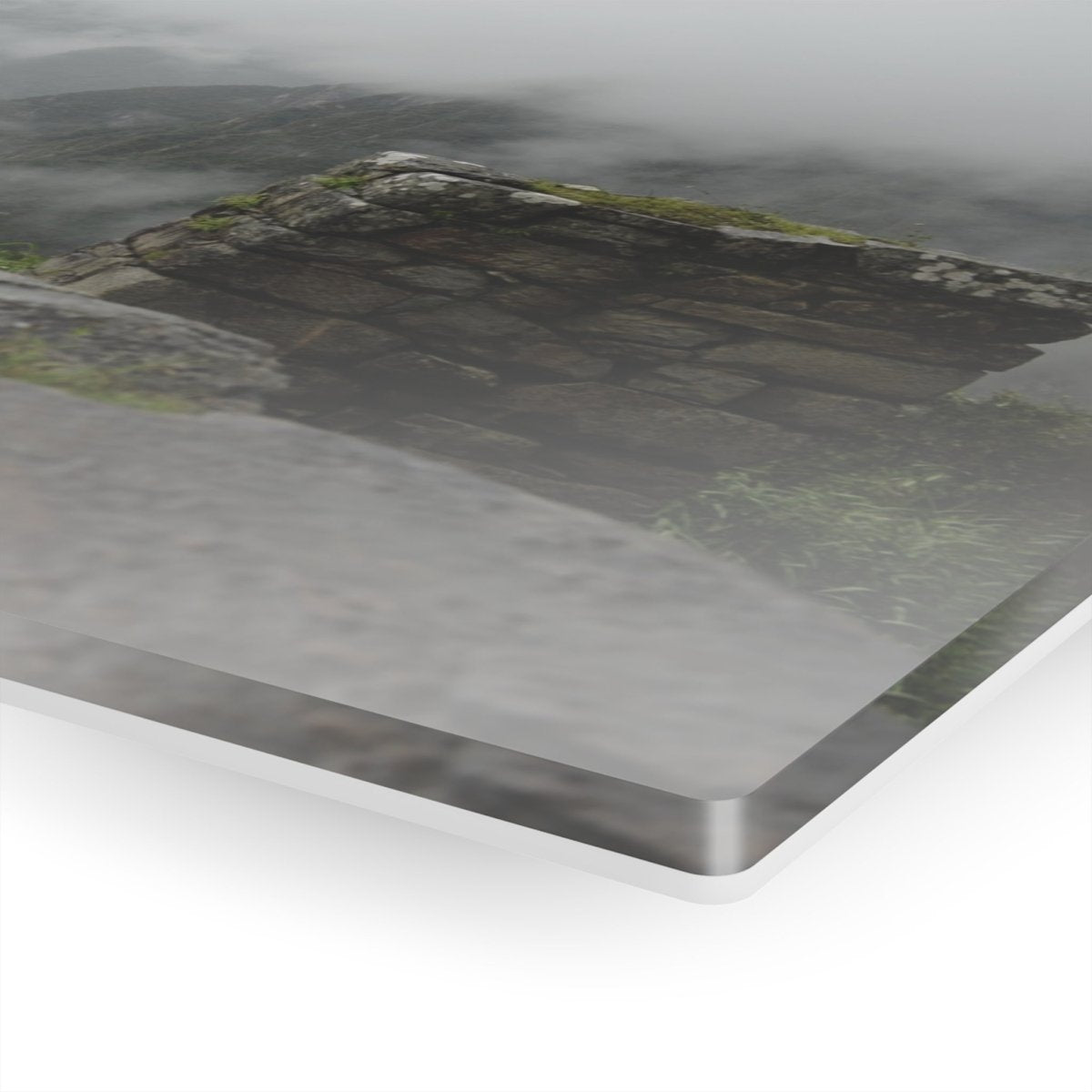 Clouds Passing Machu Picchu on Acrylic Glass Wall Art - Cosas y Punto