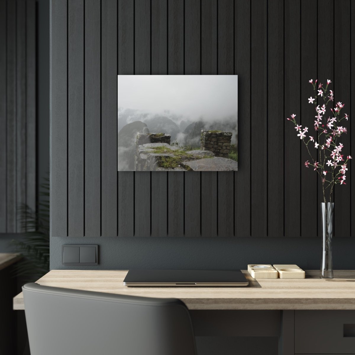Clouds Passing Machu Picchu on Acrylic Glass Wall Art - Cosas y Punto
