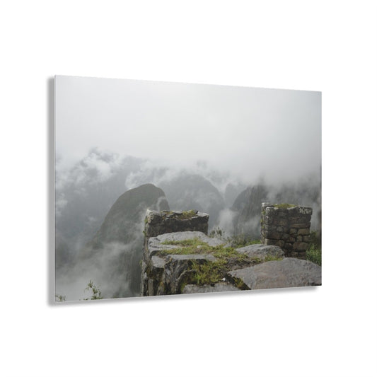 Clouds Passing Machu Picchu on Acrylic Glass Wall Art - Cosas y Punto
