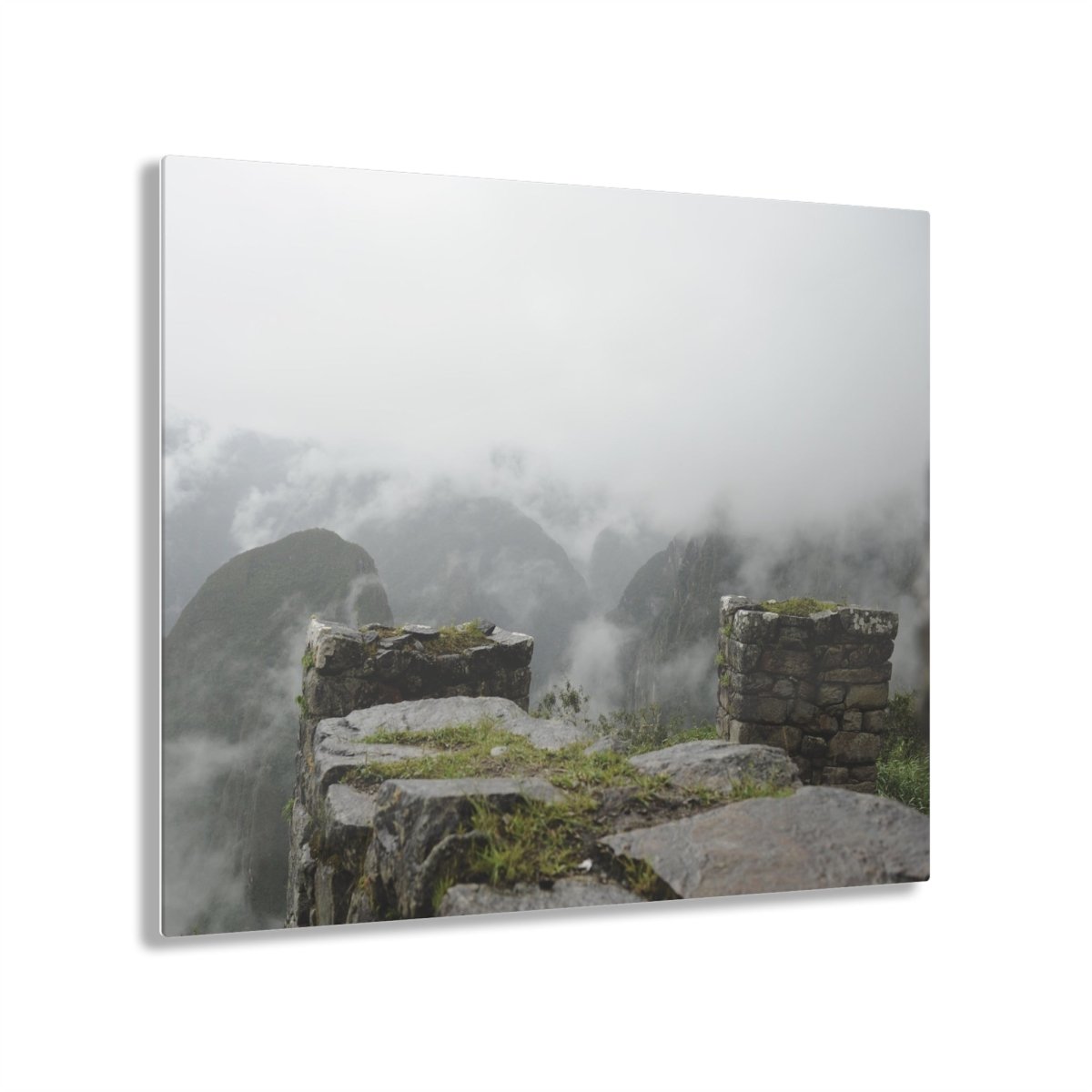 Clouds Passing Machu Picchu on Acrylic Glass Wall Art - Cosas y Punto