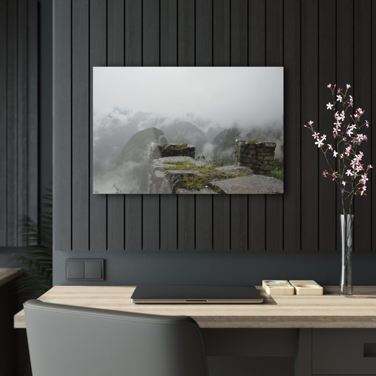 Clouds Passing Machu Picchu on Acrylic Glass Wall Art - Cosas y Punto