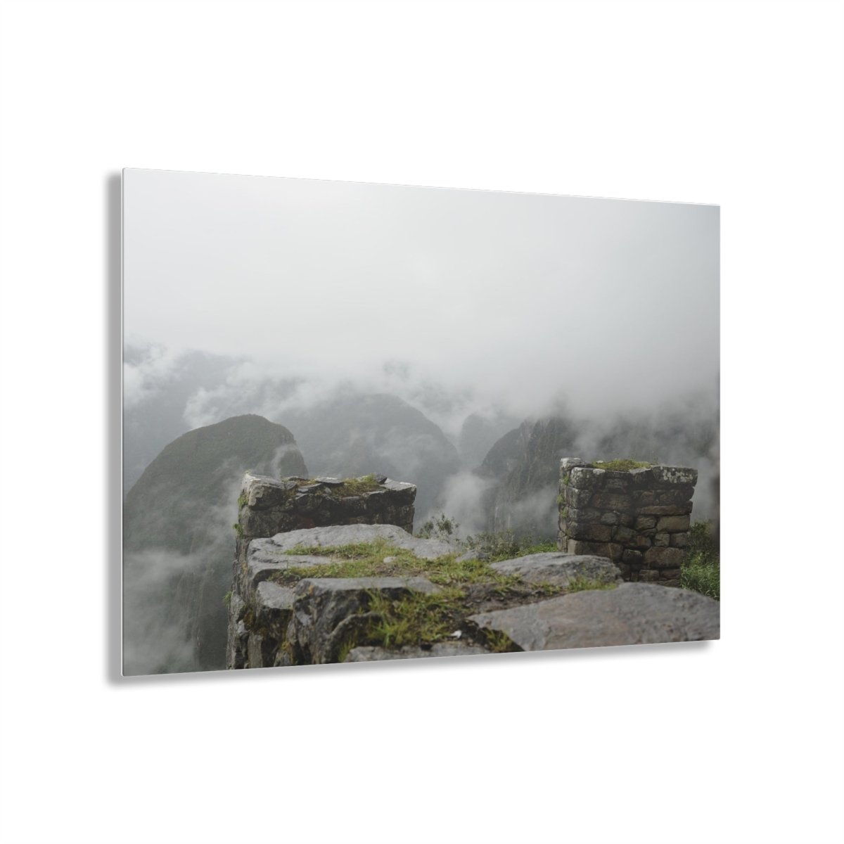 Clouds Passing Machu Picchu on Acrylic Glass Wall Art - Cosas y Punto