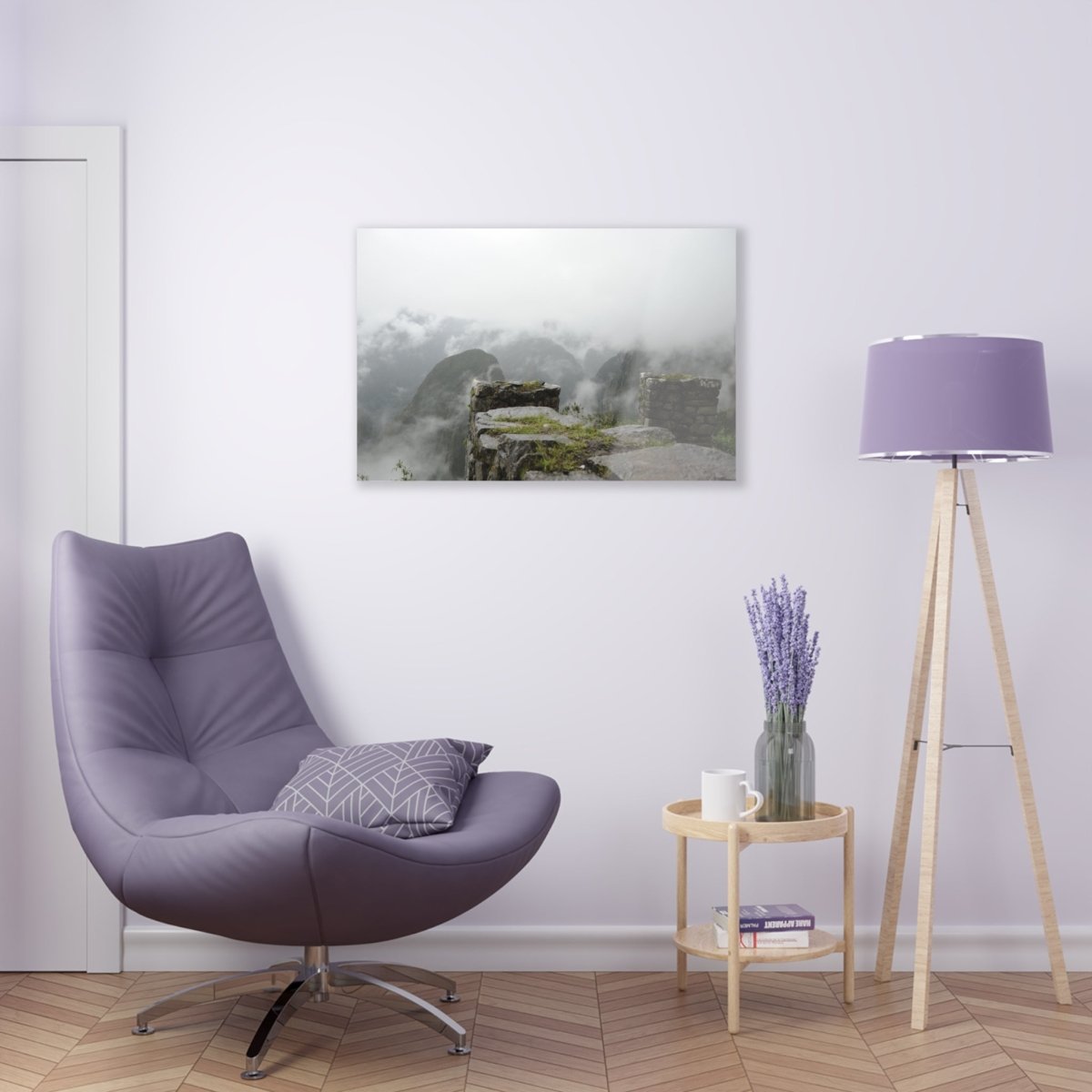 Clouds Passing Machu Picchu on Acrylic Glass Wall Art - Cosas y Punto
