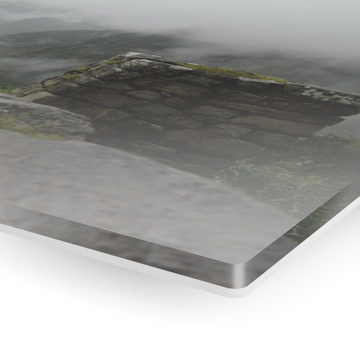 Clouds Passing Machu Picchu on Acrylic Glass Wall Art - Cosas y Punto
