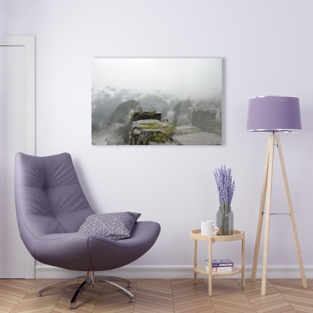 Clouds Passing Machu Picchu on Acrylic Glass Wall Art - Cosas y Punto