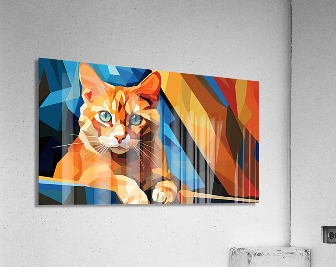 Cubist Whiskers - Vibrant Feline Pop Art - Cosas y Punto