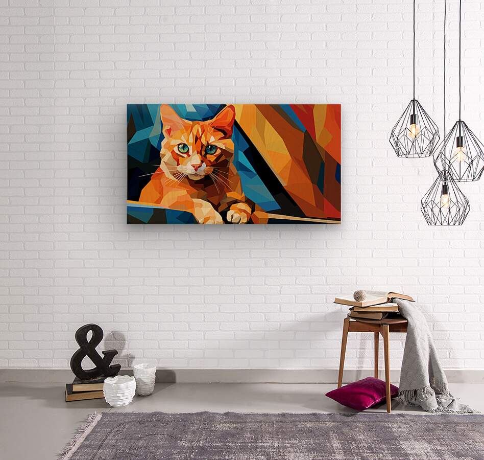 Cubist Whiskers - Vibrant Feline Pop Art - Cosas y Punto