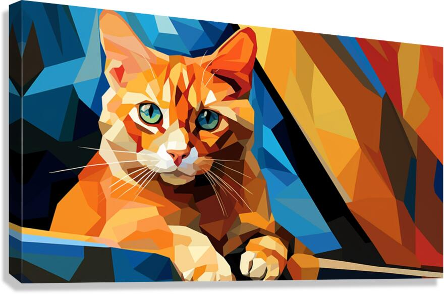 Cubist Whiskers - Vibrant Feline Pop Art - Cosas y Punto