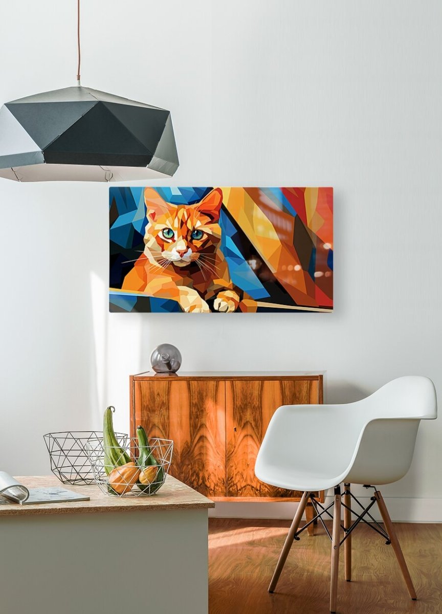 Cubist Whiskers - Vibrant Feline Pop Art - Cosas y Punto