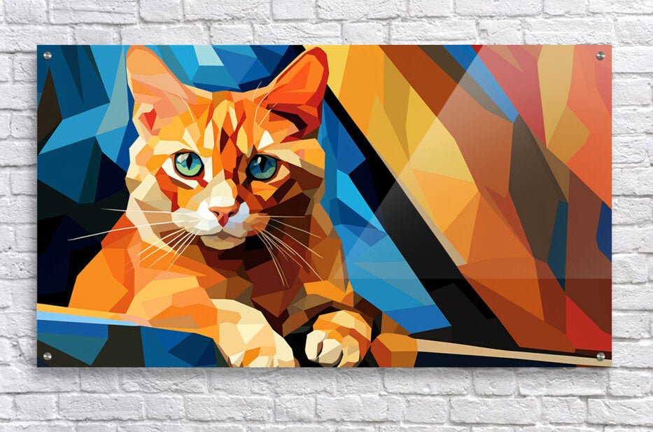 Cubist Whiskers - Vibrant Feline Pop Art - Cosas y Punto