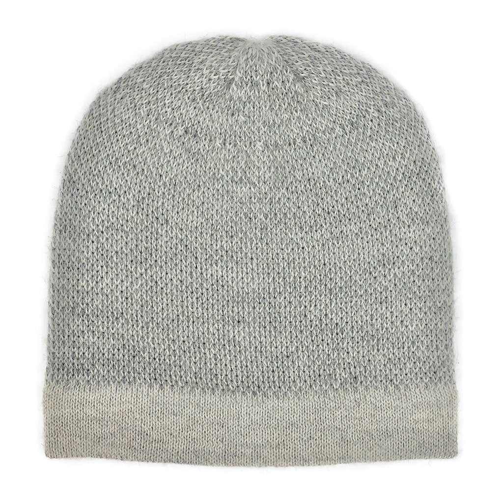 Gray Interwoven Alpaca Beanie - Cosas y Punto