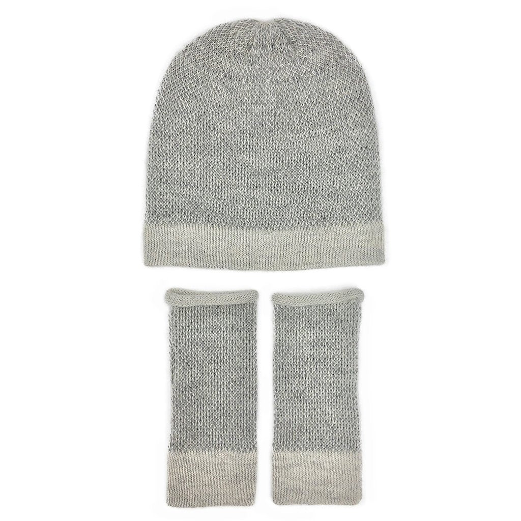 Gray Interwoven Alpaca Gloves - Cosas y Punto