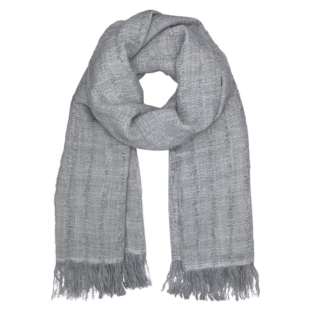 Gray Loop Knit Alpaca Scarf - Cosas y Punto