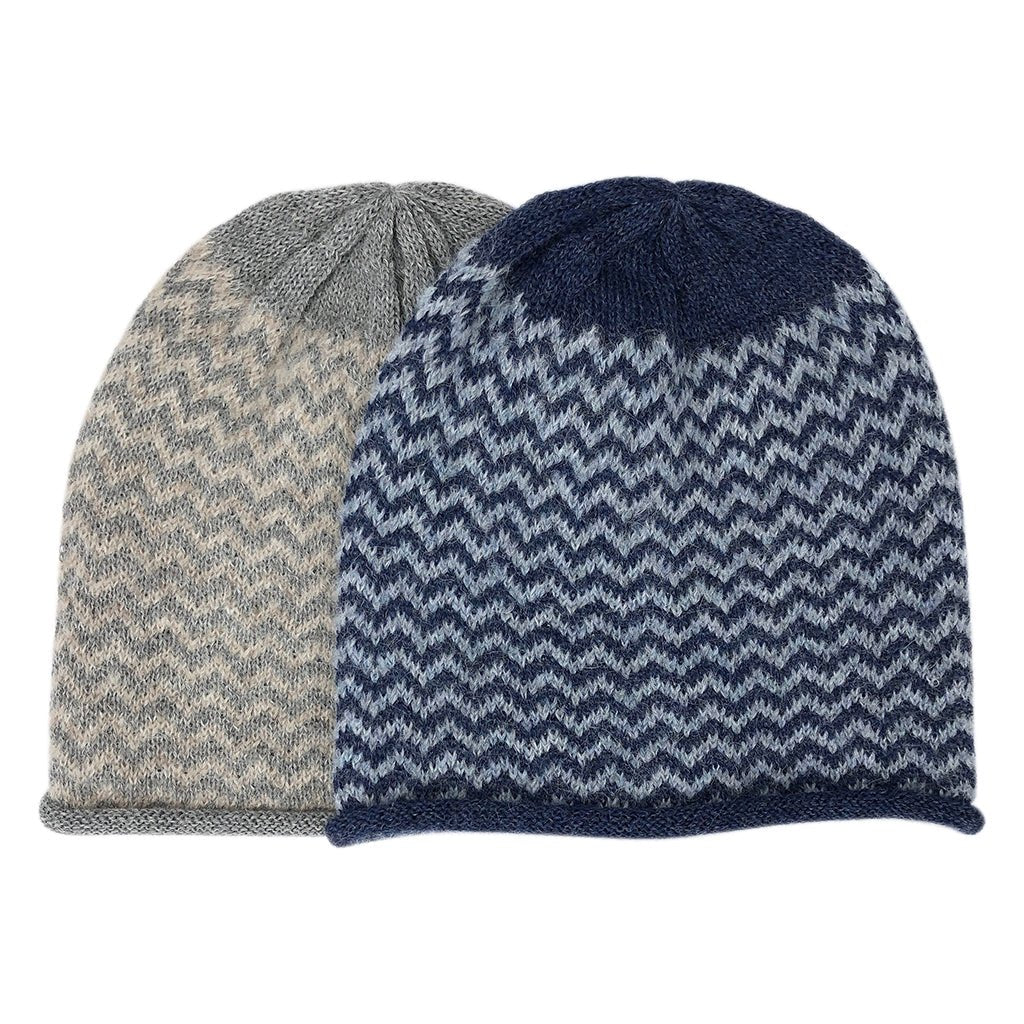 Harbor Chevron Knit Alpaca Beanie - Cosas y Punto