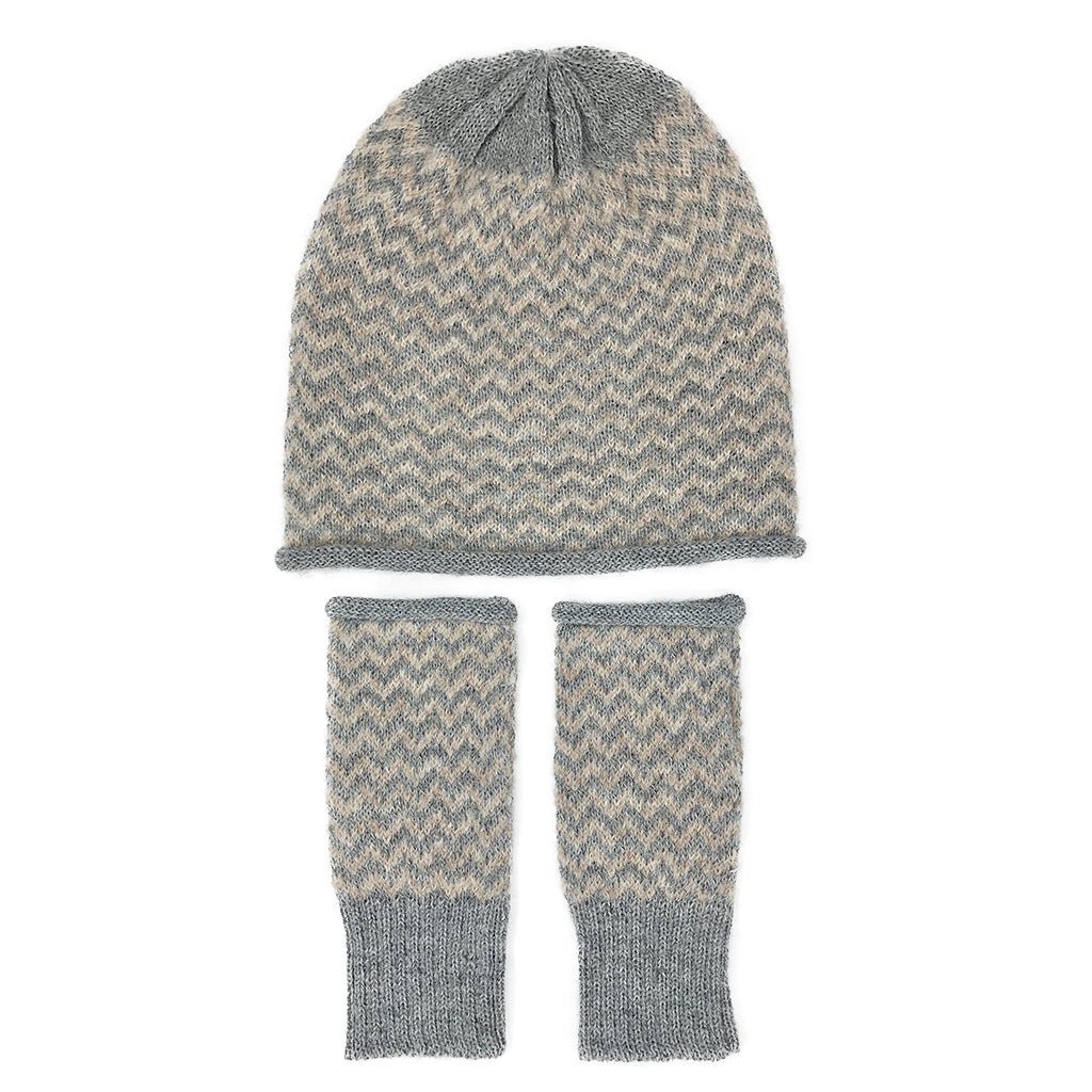 Harbor Chevron Knit Alpaca Beanie - Cosas y Punto