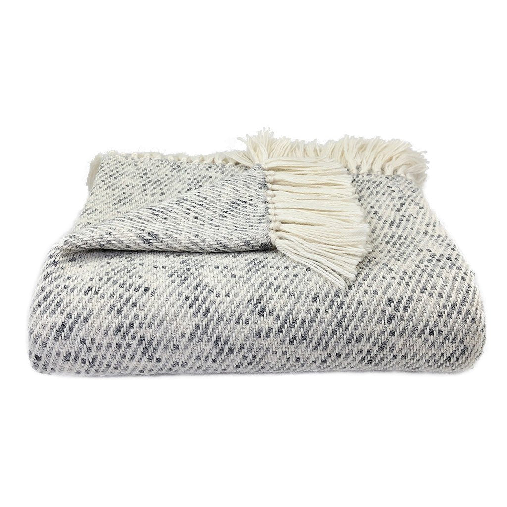 Heathered Gray Alpaca Throw - Cosas y Punto