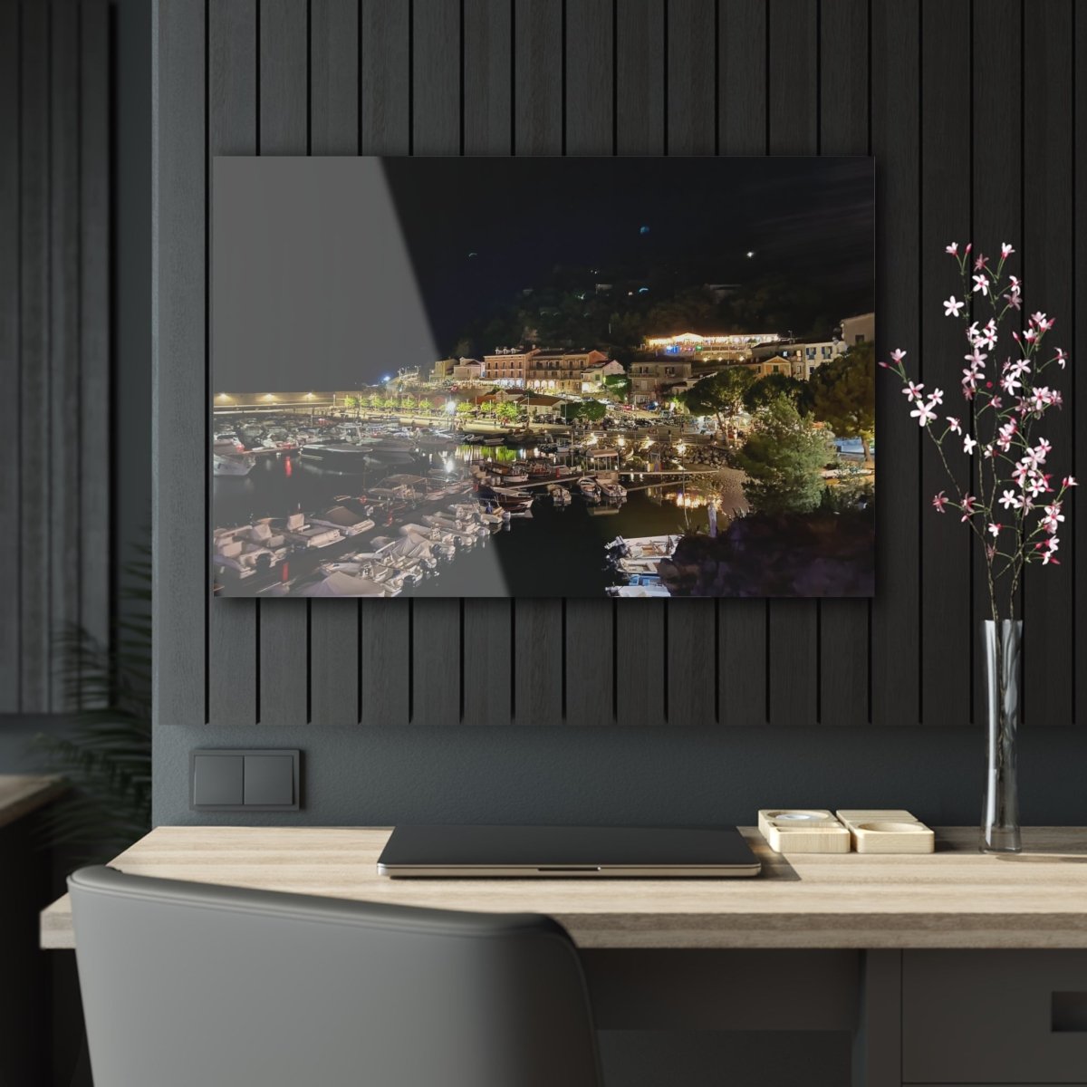 Maratea Bay at night on Acrylic Glass Wall Art - Cosas y Punto