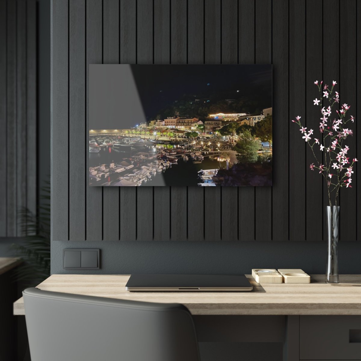 Maratea Bay at night on Acrylic Glass Wall Art - Cosas y Punto