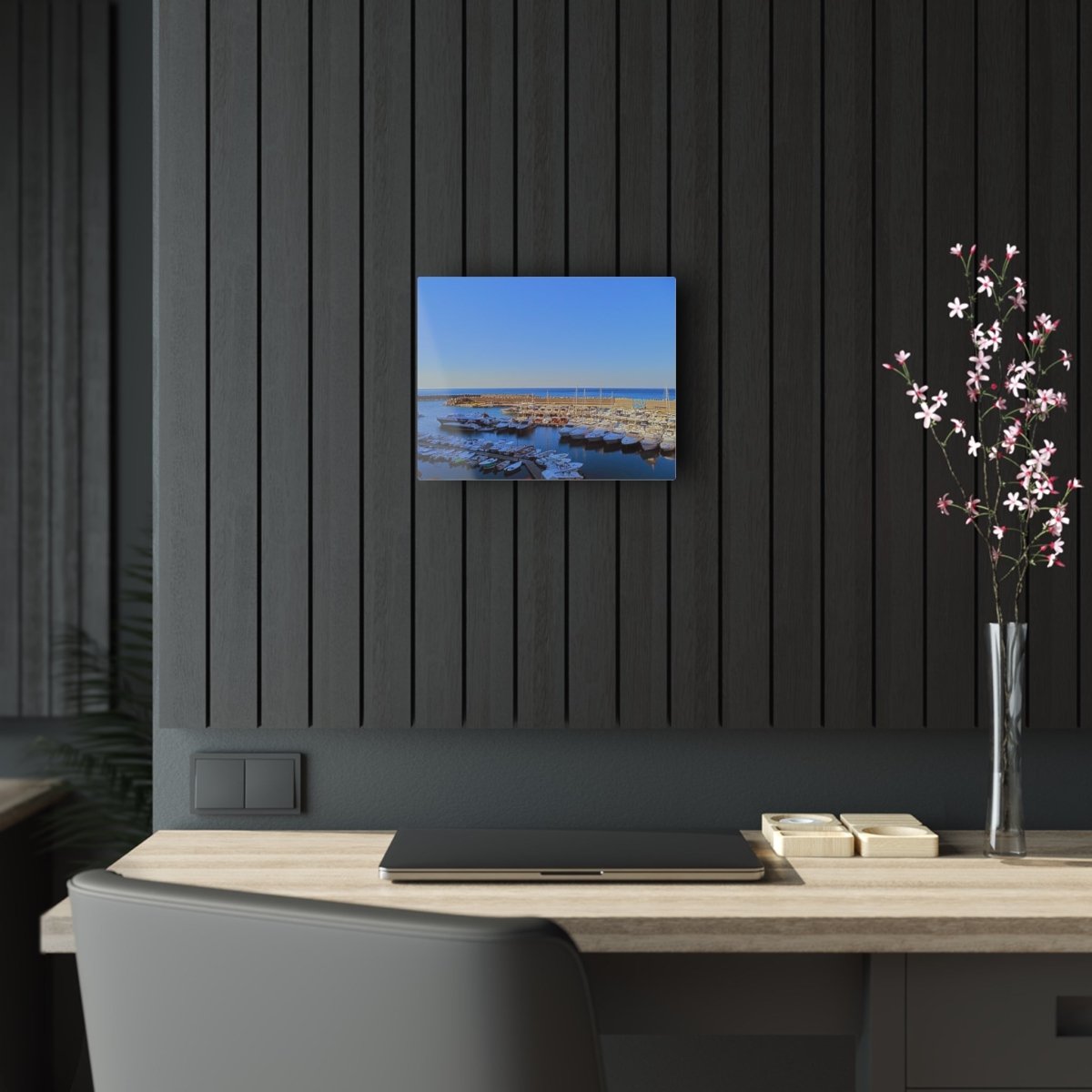 Marina in Maratea Bay on Acrylic Glass Wall Art - Cosas y Punto