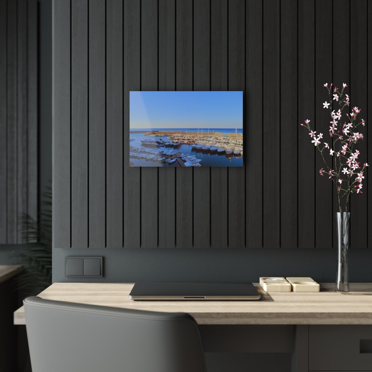 Marina in Maratea Bay on Acrylic Glass Wall Art - Cosas y Punto