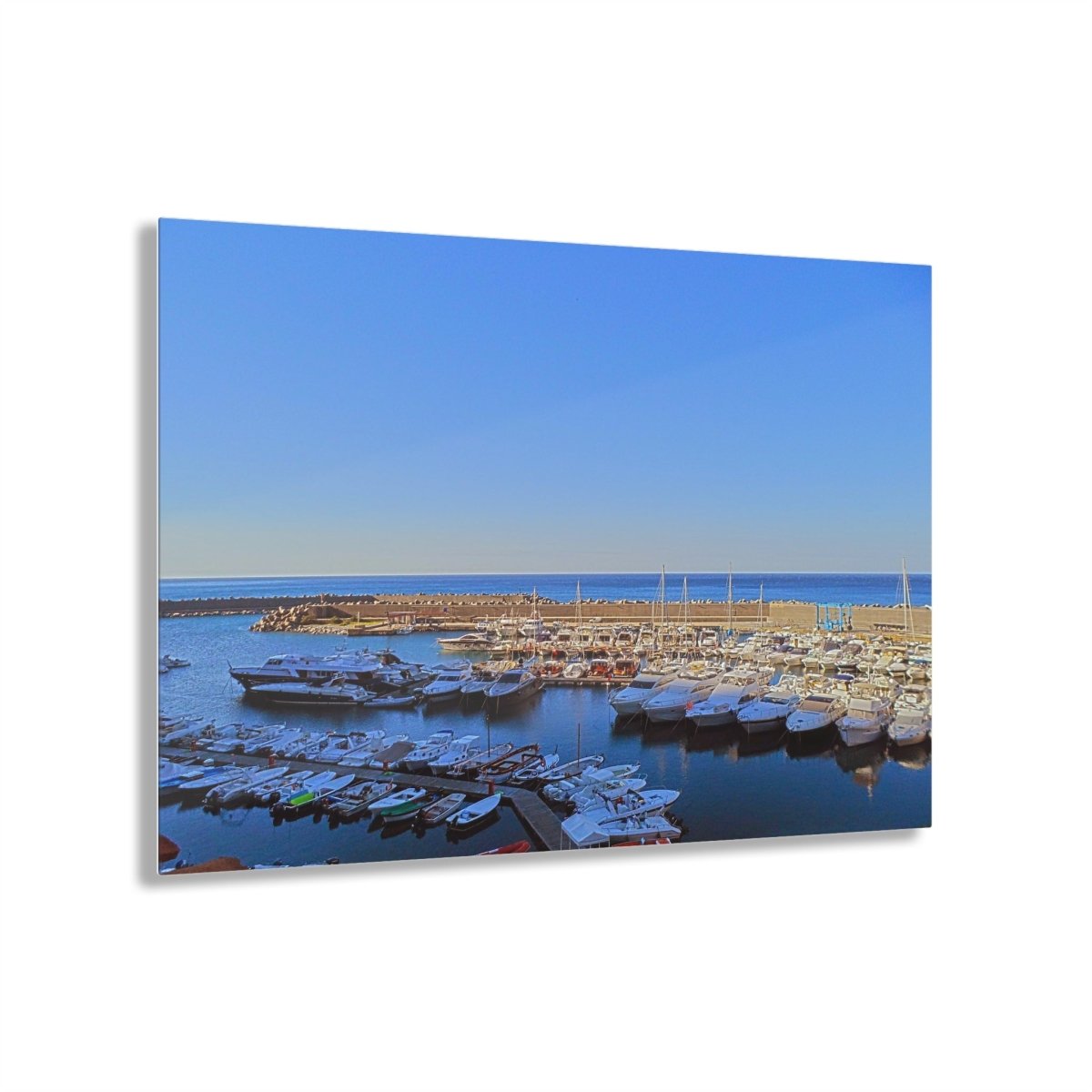 Marina in Maratea Bay on Acrylic Glass Wall Art - Cosas y Punto