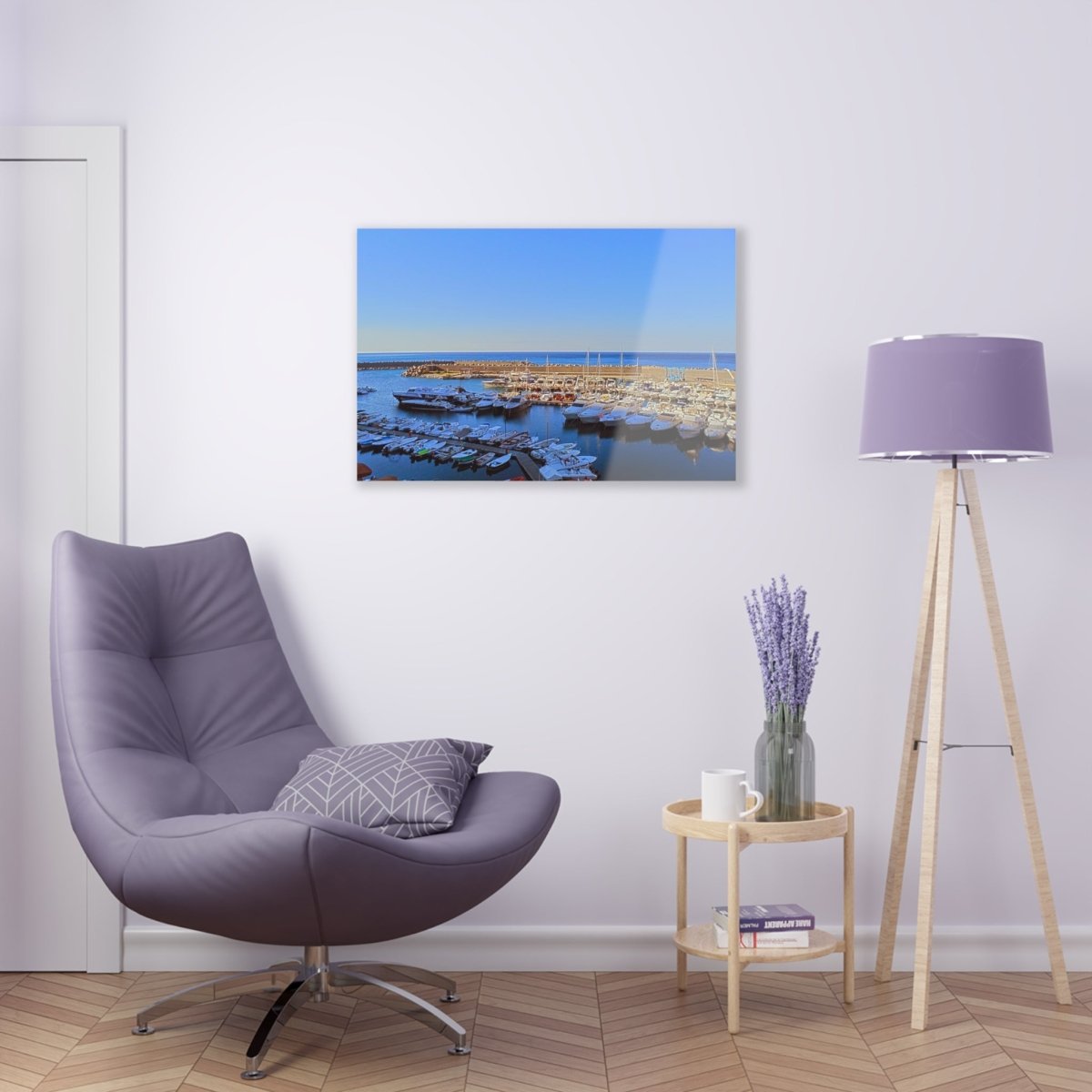 Marina in Maratea Bay on Acrylic Glass Wall Art - Cosas y Punto