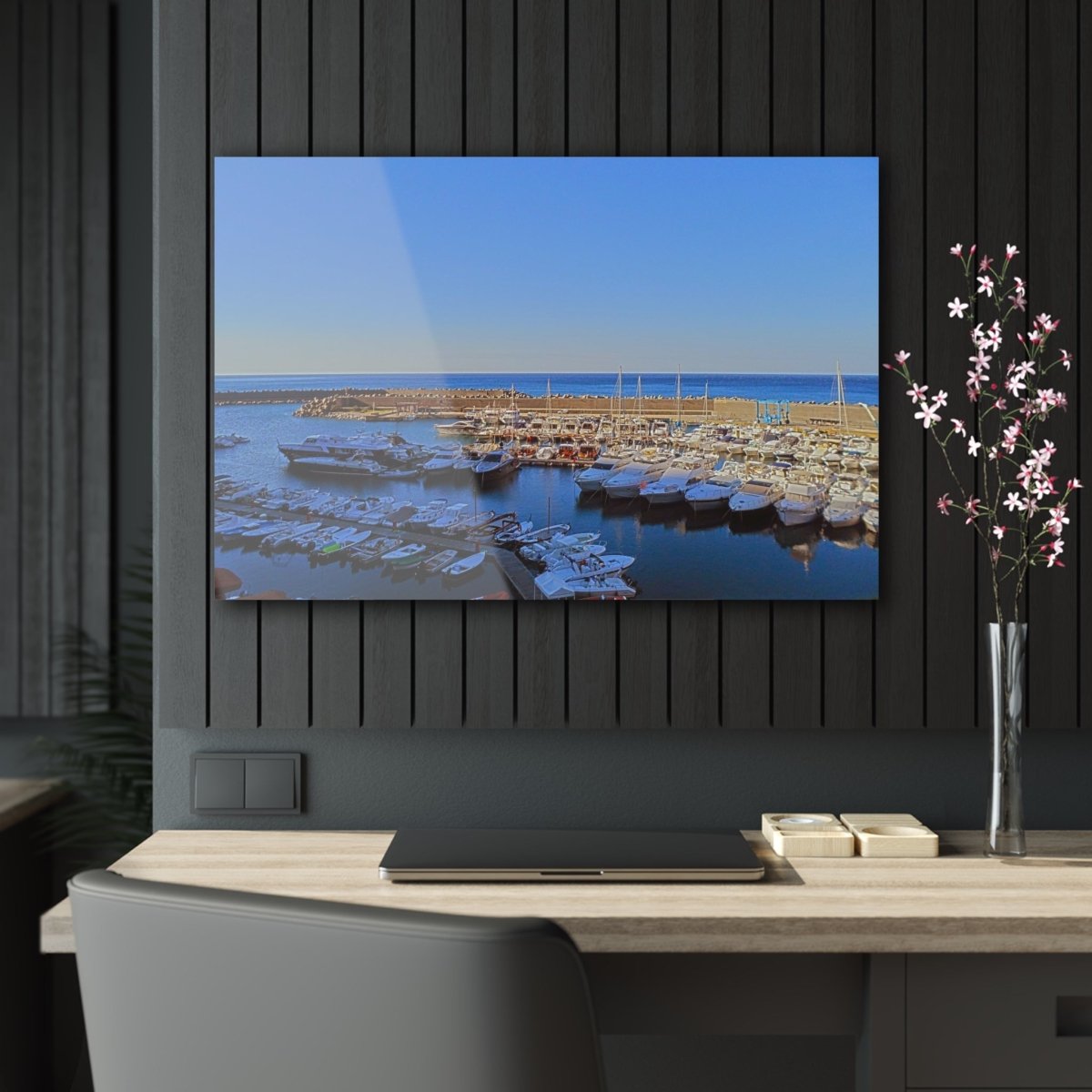 Marina in Maratea Bay on Acrylic Glass Wall Art - Cosas y Punto