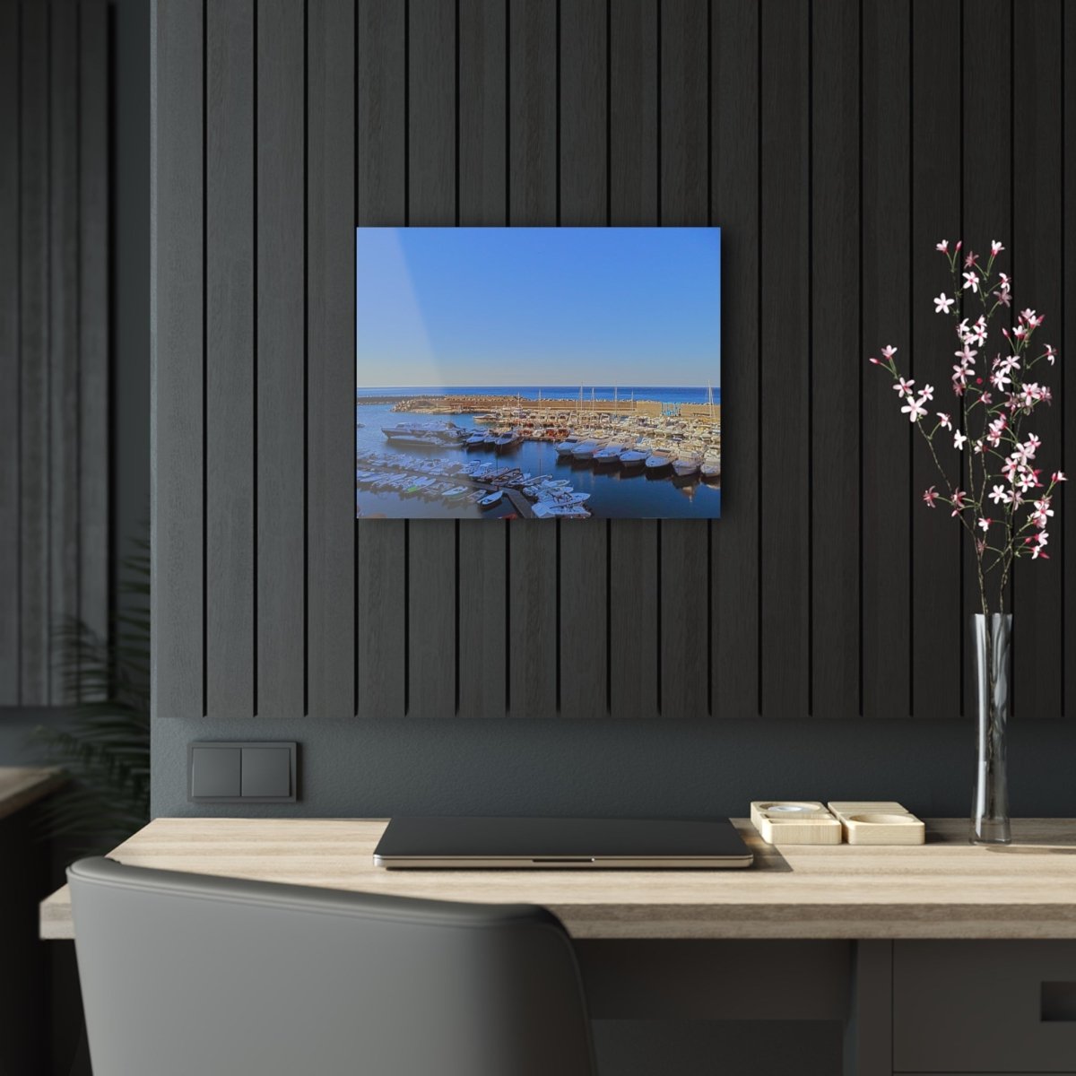 Marina in Maratea Bay on Acrylic Glass Wall Art - Cosas y Punto