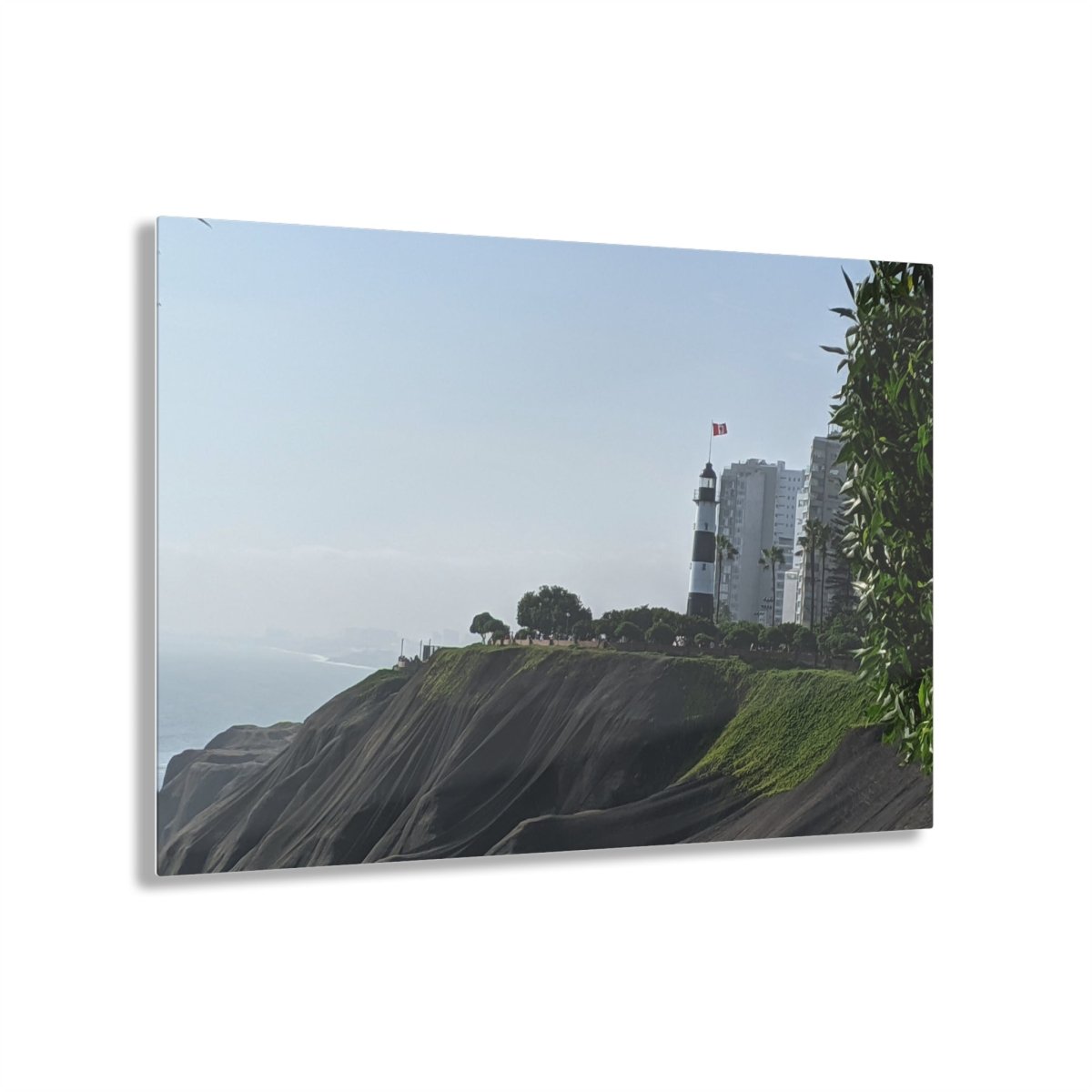 Miraflores Lighthouse in Lima Peru on Acrylic Glass Wall Art - Cosas y Punto