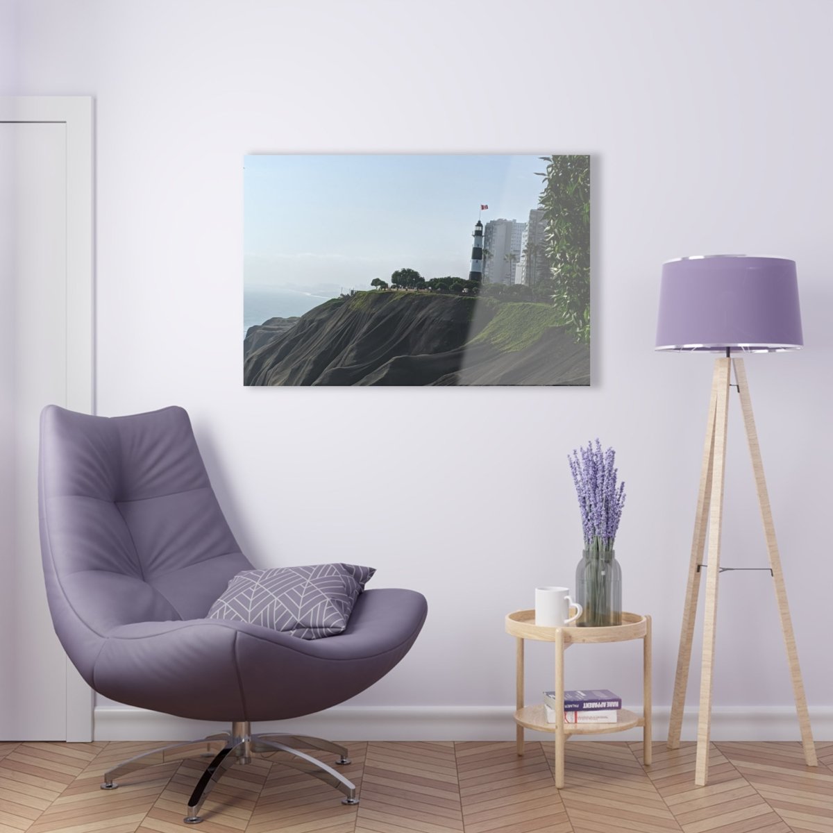 Miraflores Lighthouse in Lima Peru on Acrylic Glass Wall Art - Cosas y Punto